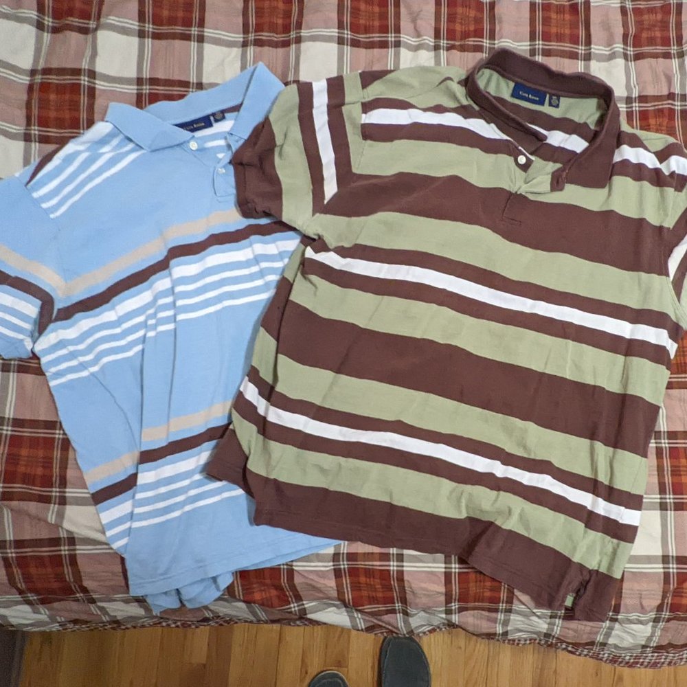 Pair of polo-style striped shirts